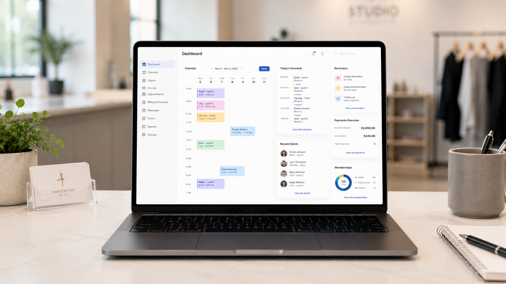 Studio management software hero image